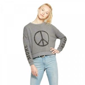 Cropped peace sweatshirt
